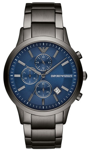  Shop Authentic Emporio Armani Renato Chronograph Blue Dial Grey Steel Strap Watch For Men - A11215 - Luxxuri