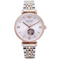  Shop Authentic Emporio Armani Gianni T-Bar Analog White Dial Two Tone Steel Strap Watch For Women - AR60019 - Luxxuri