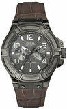  Shop Authentic Guess Rigor Analog Quartz Black Dial Brown Leather Strap Watch For Men - W0040G2 - Luxxuri