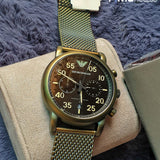  Shop Authentic Emporio Armani Luigi Quartz Chronograph Black Dial Green Mesh Bracelet Watch For Men - AR11115 - Luxxuri