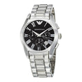 Shop Authentic Emporio Armani Valente Chronograph Black Dial Silver Stainless Steel Watch For Men - AR0673 - Luxxuri