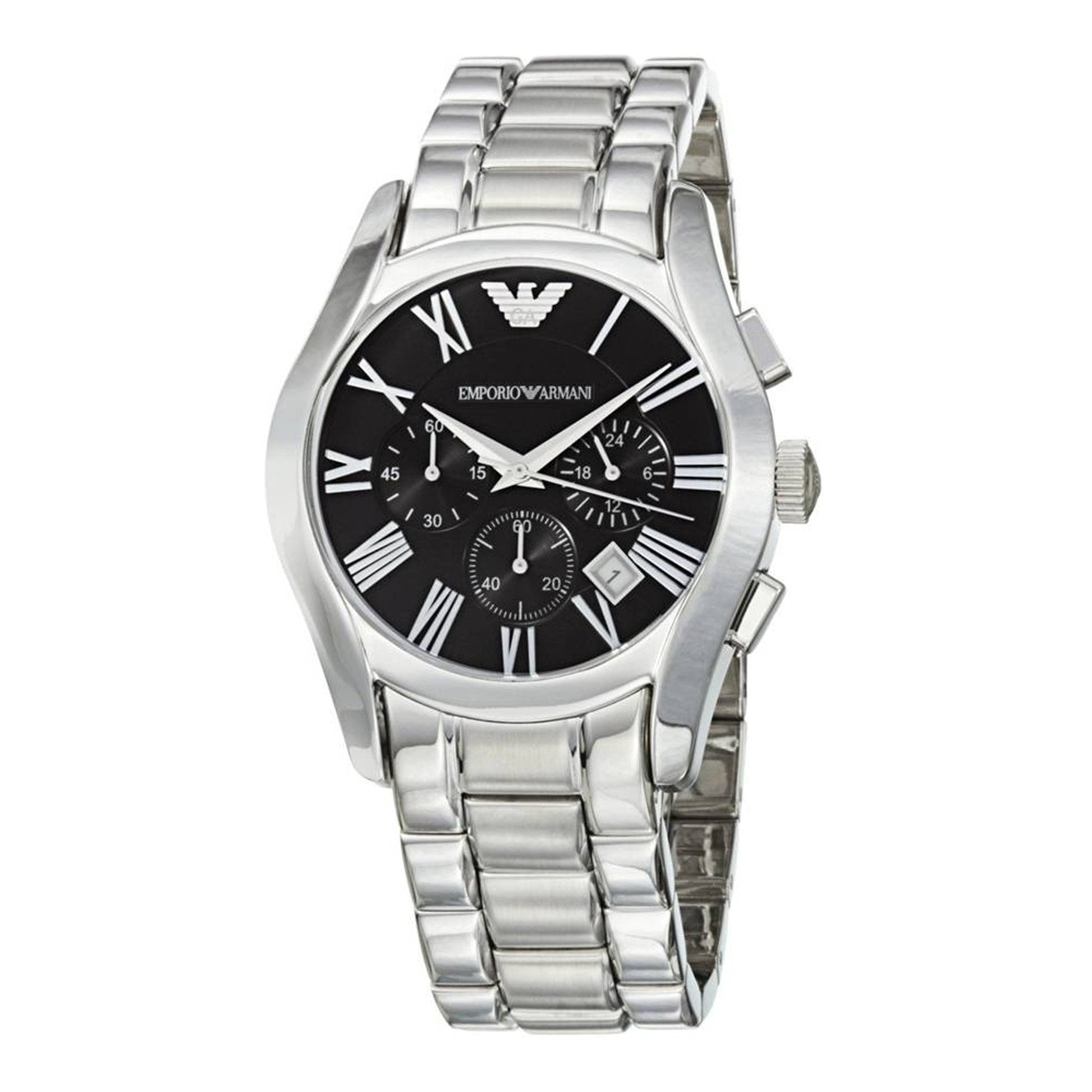  Shop Authentic Emporio Armani Valente Chronograph Black Dial Silver Stainless Steel Watch For Men - AR0673 - Luxxuri
