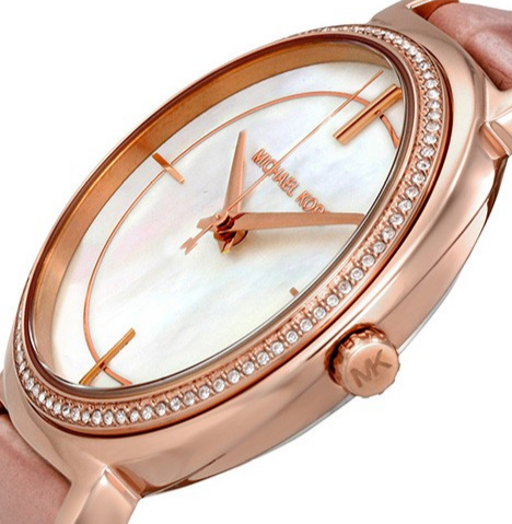 Michael Kors Cinthia Mother of Pearl Rose Gold Dial Rose Gold Steel Strap Watch for Women - MK3643