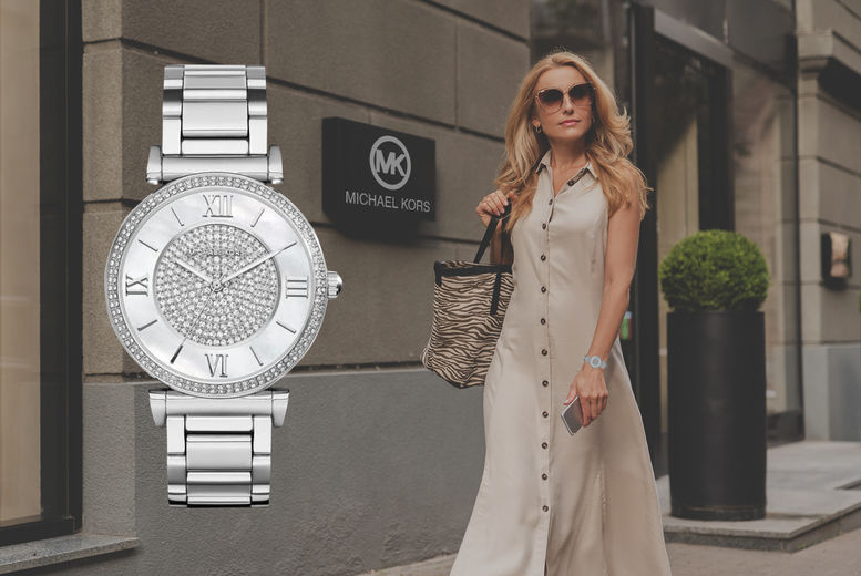  Shop Authentic Michael Kors Catlin Silver Dial Silver Steel Strap Watch for Women - MK3355 - Luxxuri