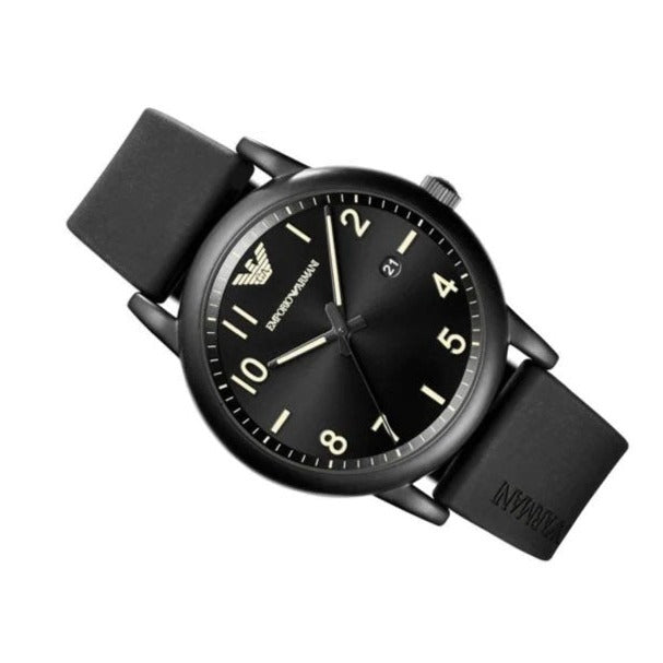  Shop Authentic Emporio Armani Luigi Quartz Black Dial Black Silicon Strap Watch For Men - AR11071 - Luxxuri