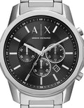  Shop Authentic Armani Exchange Banks Chronograph Black Dial Silver Steel Strap Watch For Men - AX1720 - Luxxuri