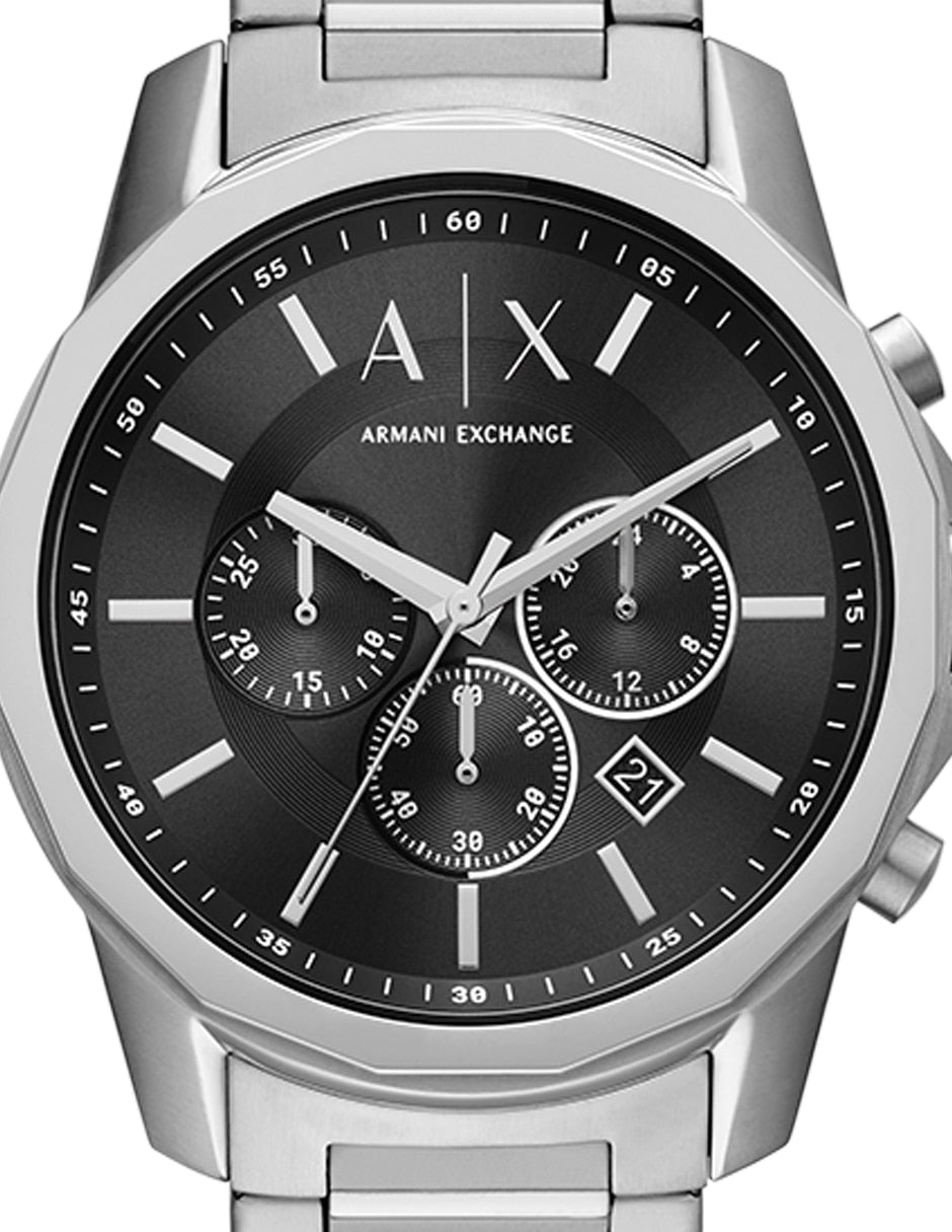  Shop Authentic Armani Exchange Banks Chronograph Black Dial Silver Steel Strap Watch For Men - AX1720 - Luxxuri
