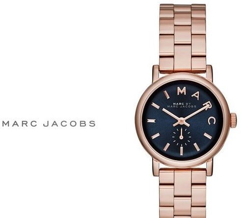  Shop Authentic Marc Jacobs Baker Navy Blue Dial Rose Gold Steel Strap Watch for Women - MBM3332 - Luxxuri