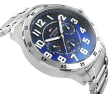  Shop Authentic Tommy Hilfiger Trent Chronograph Blue Dial Silver Steel Strap Watch for Men - 1791053 - Luxxuri