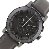  Shop Authentic Burberry The City Chronograph Ion Plated Grey Dial Grey Leather Strap Watch for Men - BU9384 - Luxxuri