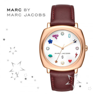  Shop Authentic Marc Jacobs Mandy White Dial Brown Leather Strap Watch for Women - MJ1598 - Luxxuri