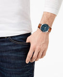  Shop Authentic Fossil Townsman Chronograph Blue Dial Brown Leather Strap Watch for Men - FS5279 - Luxxuri