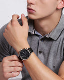  Shop Authentic Emporio Armani Luigi Chronograph Black Dial Black Leather Watch For Men - AR1828 - Luxxuri