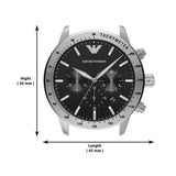  Shop Authentic Emporio Armani Mario Chronograph Black Dial Silver Steel Strap Watch For Men - AR11241 - Luxxuri