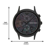  Shop Authentic Emporio Armani Renato Chronograph Mother of Pearl Black Dial Black Steel Strap Watch For Men - AR11275 - Luxxuri