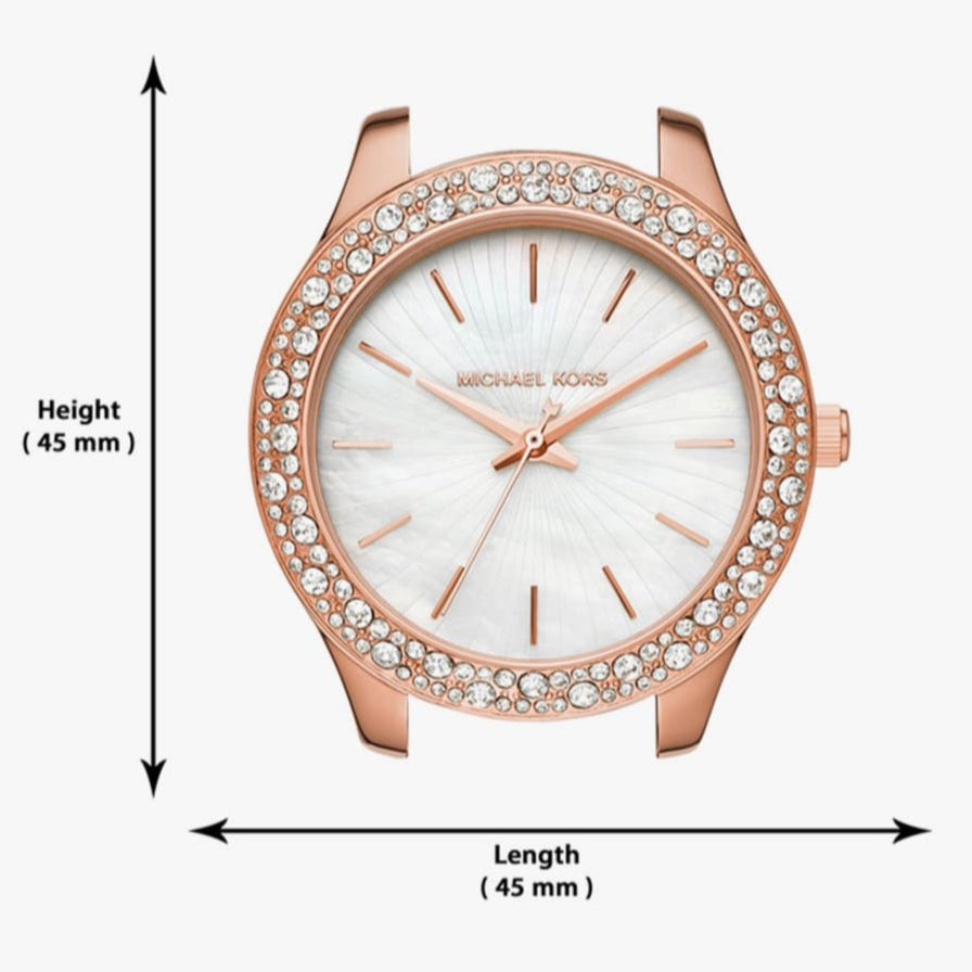  Shop Authentic Michael Kors Lilane Three Hand Mother of Pearl White Dial Rose Gold Steel Strap Watch For Women - MK4557 - Luxxuri