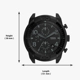  Shop Authentic Fossil Bronson Chronograph Black Dial Black Leather Strap Watch for Men - FS5874 - Luxxuri