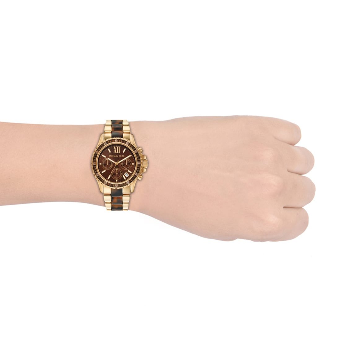  Shop Authentic Michael Kors Everest Chronograph Brown Dial Two Tone Steel Strap Watch For Women - MK6973 - Luxxuri