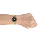  Shop Authentic Michael Kors Pyper Three-Hand Black Dial Gold Steel Strap Watch For Women - MK4593 - Luxxuri