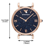  Shop Authentic Emporio Armani Gianni T-Bar Quartz Blue Dial Blue Leather Strap Watch for Women - AR11424 - Luxxuri