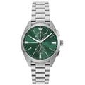  Shop Authentic Emporio Armani Chronograph Green Dial Silver Steel Strap Watch For Men - AR11480 - Luxxuri