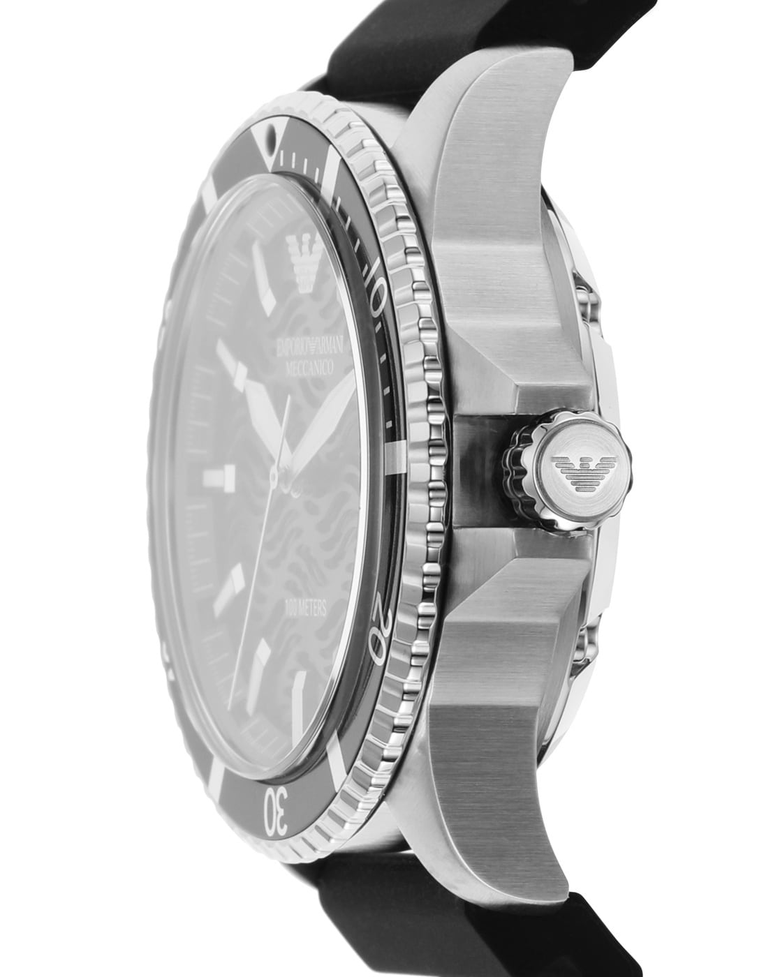  Shop Authentic Emporio Armani Meccanico Automatic Black Dial Black Silicone Strap Watch For Men - AR60062 - Luxxuri