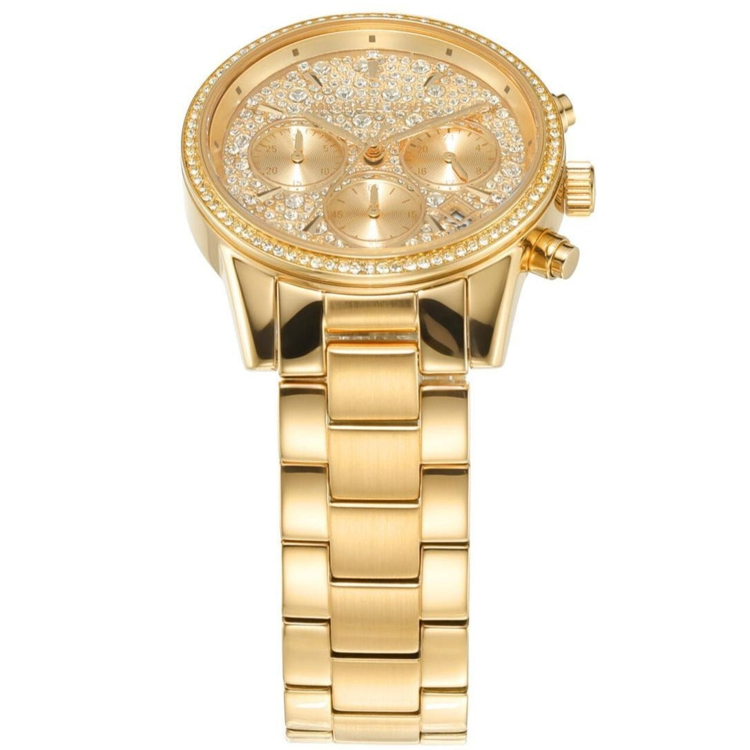  Shop Authentic Michael Kors Ritz Chronograph Gold Dial Gold Steel Strap Watch For Women - MK7310 - Luxxuri