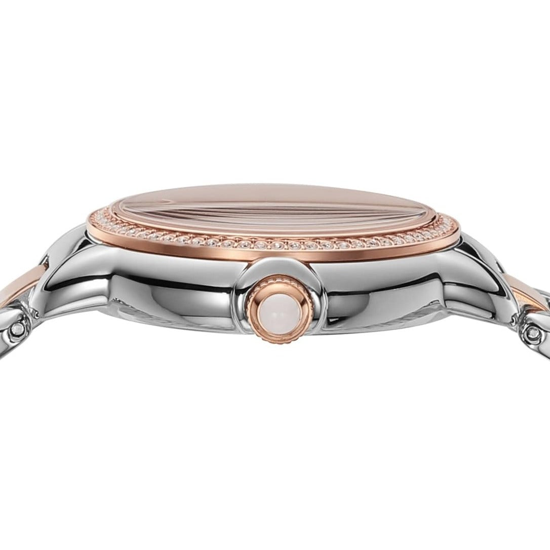  Shop Authentic Emporio Armani Three Hand Quartz Mother of Pearl Dial Two Tone Steel Strap Watch For Women - AR11569 - Luxxuri