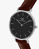  Shop Authentic Daniel Wellington Classic Petite St Mawes Black Dial Brown Leather Strap Watch For Women - DW00100237 - Luxxuri