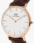 Shop Authentic Daniel Wellington Classic Bristol White Dial Brown Leather Strap Watch For Men - DW00100009 - Luxxuri