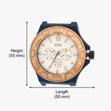  Shop Authentic Guess Force Multi Function White Dial Blue Leather Strap Watch For Men - W0674G7 - Luxxuri