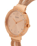  Shop Authentic Guess Chiffon Rose Gold Dial Mesh Bracelet Watch For Women - W1083L3 - Luxxuri