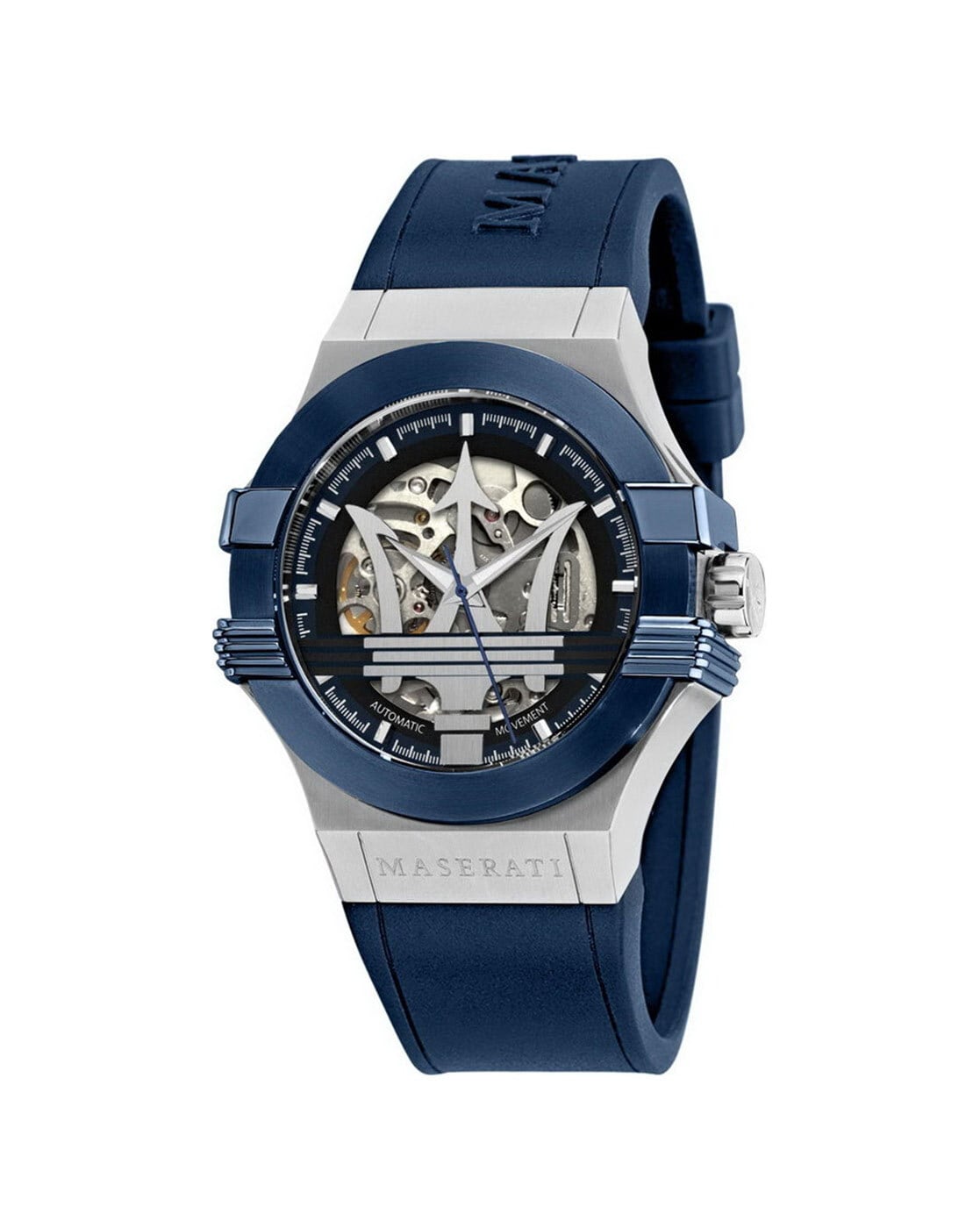  Shop Authentic Maserati Potenza Skeleton Dial Quartz Blue Silicon Watch For Men - R8821108028 - Luxxuri