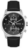  Shop Authentic Hugo Boss Skymaster Black Dial Black Leather Strap Watch for Men - 1513782 - Luxxuri