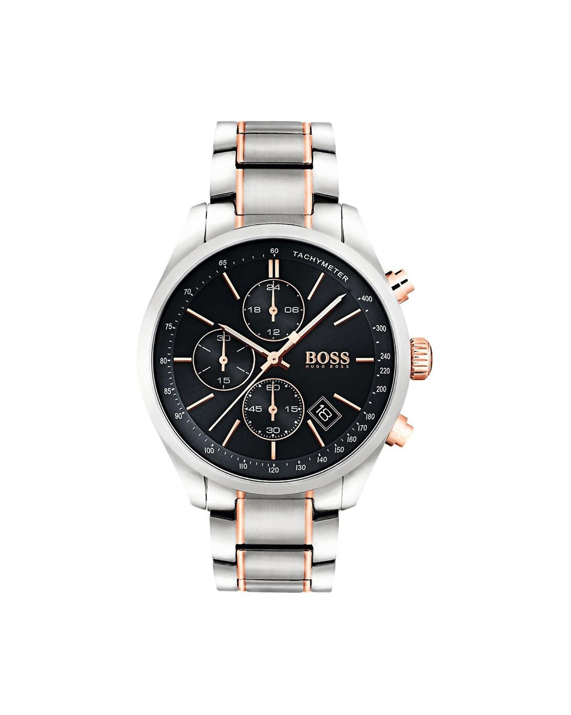  Shop Authentic Hugo Boss Grand Prix Black Dial Two Tone Steel Strap Watch for Men - 1513473 - Luxxuri