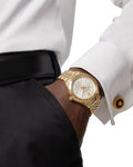  Shop Authentic Versace Hellenyium Analog White Dial Gold Steel Strap Watch for Men - VEVK00720 - Luxxuri