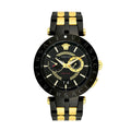  Shop Authentic Versace V-Race Analog Quartz Black Dial Two Tone Steel Strap Watch For Men - VEBV00619 - Luxxuri