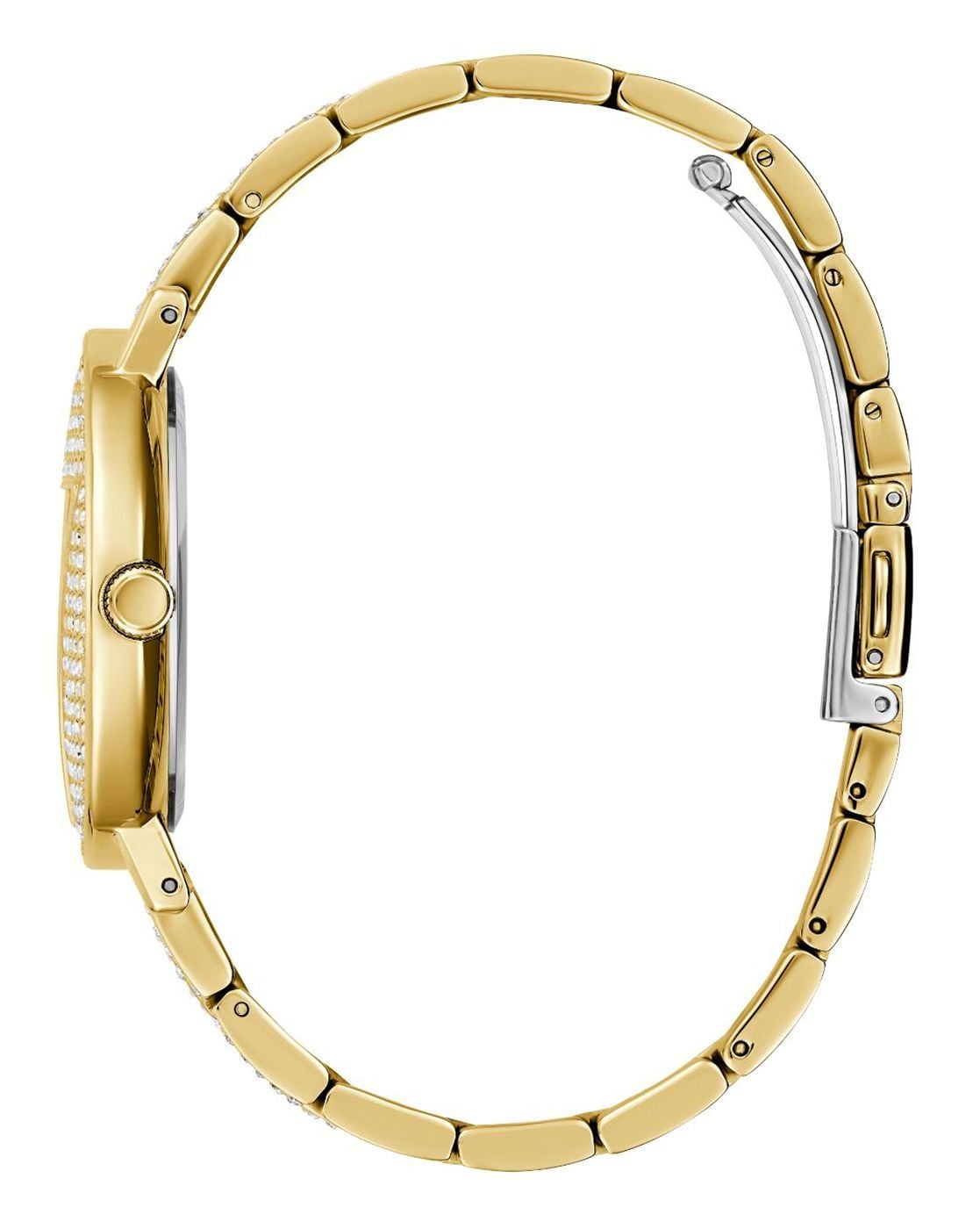 Guess Trend Diamonds Gold Dial Gold Steel Strap Watch for Women - GW0512L2