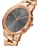  Shop Authentic Daniel Wellington Iconic Link Grey Dial Rose Gold Steel Strap Watch For Women - DW00100332 - Luxxuri