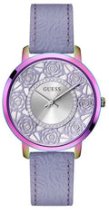  Shop Authentic Guess Dahlia Analog Silver Dial Purple Leather Strap Watch For Women - GW0529L4 - Luxxuri
