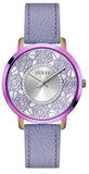  Shop Authentic Guess Dahlia Analog Silver Dial Purple Leather Strap Watch For Women - GW0529L4 - Luxxuri