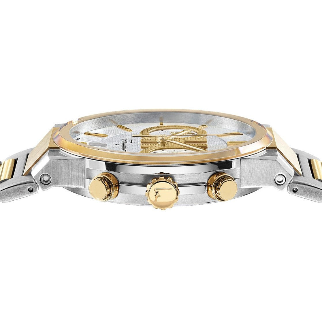  Shop Authentic Salvatore Ferragamo F-80 Classic White Dial Two Tone Steel Strap Watch for Men - SFME00821 - Luxxuri