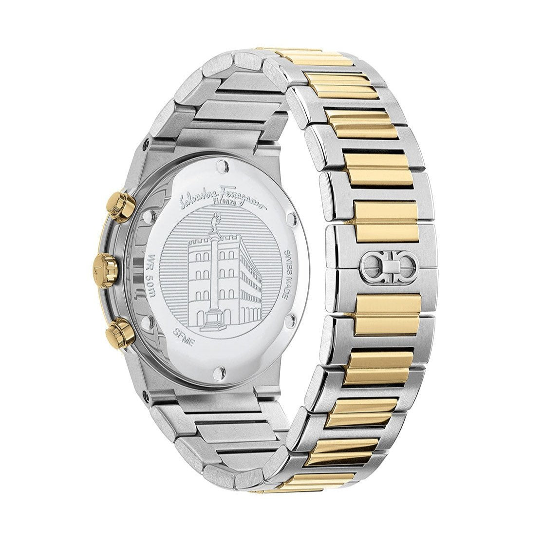  Shop Authentic Salvatore Ferragamo Sapphire Chrono Blue Dial Two Tone Steel Strap Watch for Men - SFME00521 - Luxxuri