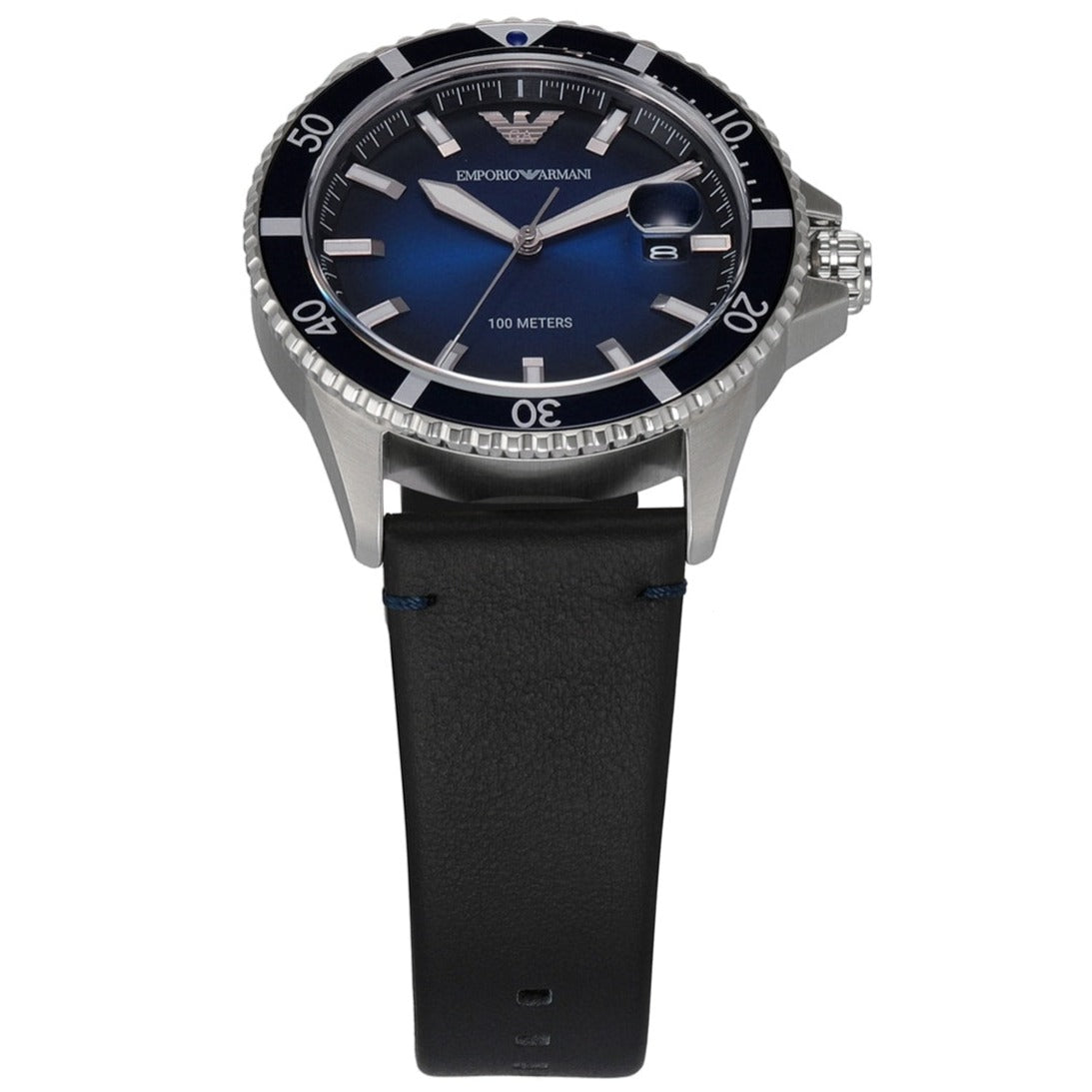  Shop Authentic Emporio Armani Diver Three-Hand Quartz Blue Dial Blue Leather Strap Watch For Men - AR11516 - Luxxuri