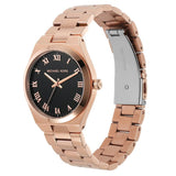  Shop Authentic Michael Kors Lennox Three Hand Black Dial Rose Gold Steel Strap Watch For Women - MK7392 - Luxxuri