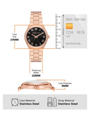  Shop Authentic Michael Kors Lennox Three Hand Black Dial Rose Gold Steel Strap Watch For Women - MK7392 - Luxxuri