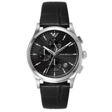 Shop Authentic Emporio Armani Paolo Chronograph Black Dial Black Leather Strap Watch For Men - AR11530 - Luxxuri
