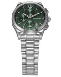  Shop Authentic Emporio Armani Paolo Chronograph Green Dial Silver Steel Strap Watch For Men - AR11529 - Luxxuri