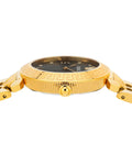  Shop Authentic Versace Daphnis Quartz Black Dial Gold Steel Strap Watch for Women - VEOCA0524 - Luxxuri