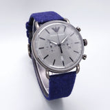  Shop Authentic Emporio Armani Aviator Quartz Grey Dial Blue Fabric Strap Watch For Men - AR11144 - Luxxuri